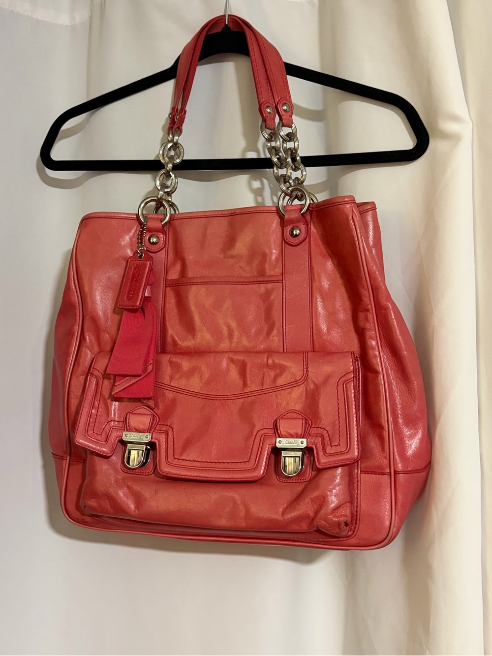 Vintage Coach Poppy Camelia Pushlock Shopper Tote